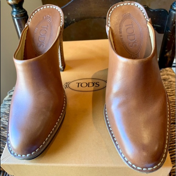 ✨Tod’s Luggage Color Platform Block Heel Clogs✨6✨ - Picture 6 of 15